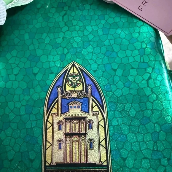 Loungefly Green and Gold Tiana Stained Glass Mini Backpack - Picture 3 of 4